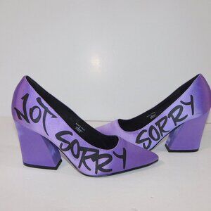 ASOS Design Sorry Not Sorry Block Heel Court Shoes Lilac Purple Women 6